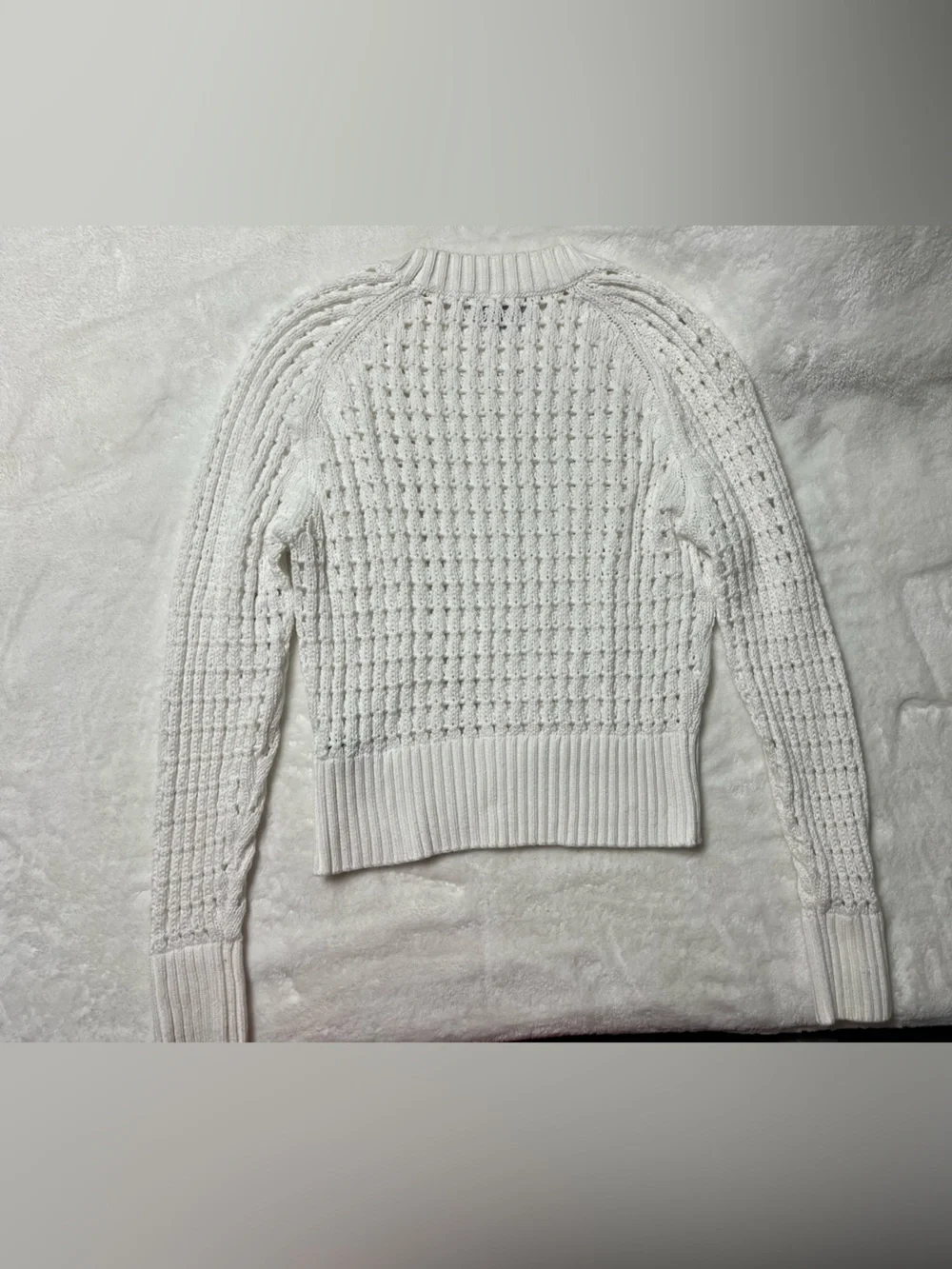 J. Crew White Textured Crewneck Sweater